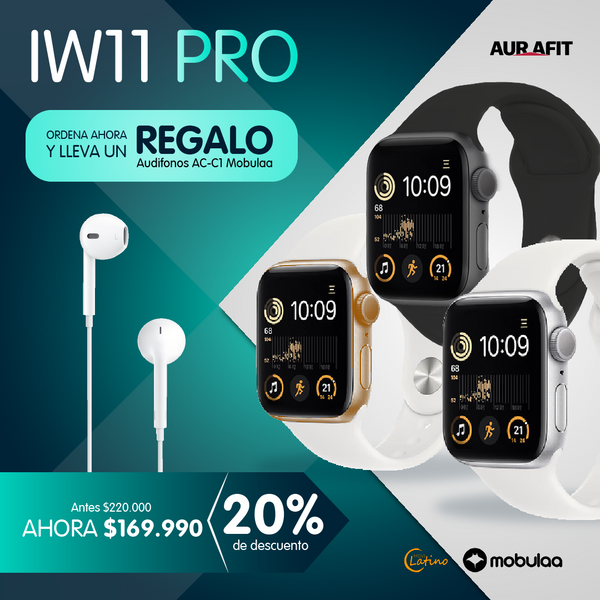 ⌚ SmartWatch MOBULAA Aurafit IW11 PRO + 2 Regalos